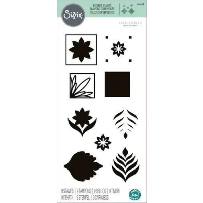 Abbildung von Sizzix Layered Clear Stamps 9PK Geo Repeat 666144 Lisa Jones (01 23)