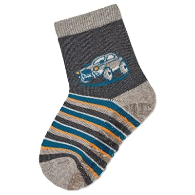 Abbildung von Sterntaler Baby Jungen Fliesen Socken FLI AIR Auto Strümpfe Rutsch mit Motiv und Vollplüsch hellgrau meliert, 20