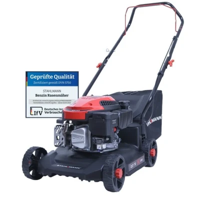 Abbildung von STAHLMANN Rasenmäher Benzin mit Antrieb BR390 4,0PS (2,9kW) 127ccm Antrieb, 39cm Schnittbreite, Mulchen, Schnitthöhenverstellung, kompaktes Design, 35L großer Fangkorb