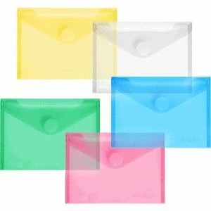 Abbildung von FolderSys 10 x Dokumentenmappe A6 quer PP Klettverschluss farbig Sortiert