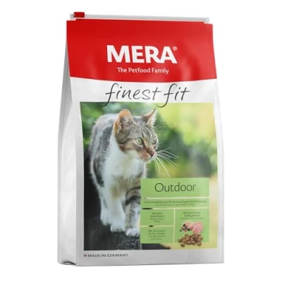 Abbildung von MERA finest fit Outdoor, Katzenfutter trocken für aktive Katzen, Trockenfutter aus frischem Geflügel und Reis, gesundes Futter Freigänger, ohne Zucker (1,5 kg)