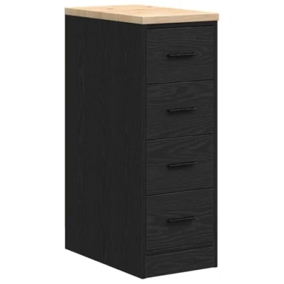 Abbildung von vidaXL Garagen Aufbewahrungsschrank Schwarz Massivholz Kiefer, Schrank, Werkzeugschrank, Lagerschrank, Garagenschrank,