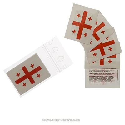 Abbildung von 10 x Georgien tattoo Fan Fahnen Set EM 2024 Georgia temporary Flag (10)