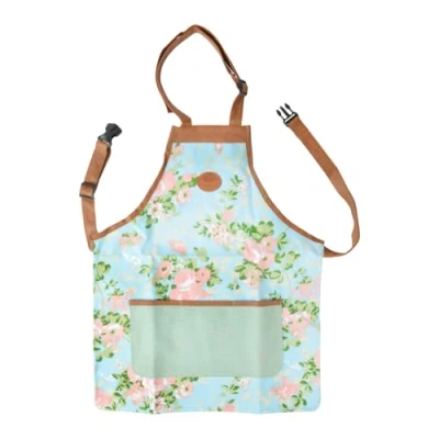 Abbildung von esschert design Werkzeugtasche, Gartenschürze mit Jute Tasche, Rosendruck