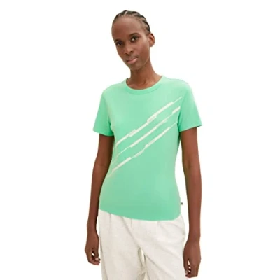 Abbildung von TOM Tailor Denim Tshirt print, Damen, Größe: 40, Strong green