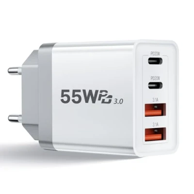 Abbildung von NEUTYPECHIC 55W USB C Ladegerät, 4 Ports Ladegerät Mehrfach, Schnellladegerät Netzteil PD 20W und QC 3.1A, Fast Charger Handy für iPhone 16 15 14 13, Samsung Galaxy