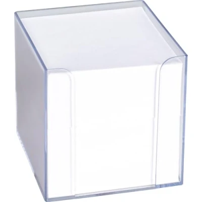 Abbildung von Brunnen König und Ebhardt &amp; 860101099 Zettelbox (transparente Knststoffbox, 9,5 x cm, 700 Blatt) weiß