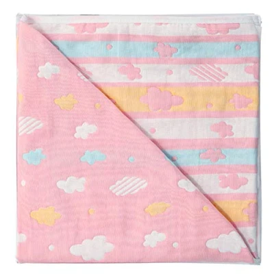 Abbildung von Hayisugar Baby Decke Kuscheldecke, super weich,110x110cm, 100% Baumwolle, 6 lagig, Babydecke, Kinderwagendecke, Einschlagdecke, Kinderdecke,Erstlingsdecke, Bunt Wolken