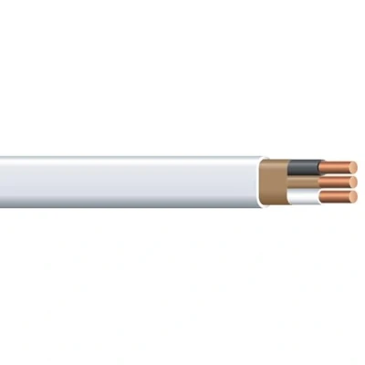Abbildung von Southwire 28827426 15 Feet 14 Gauge 2 Conductors 14/2 with Ground Type NM B Romex SIMpull Indoor Building Wire, White Outer Jacket by