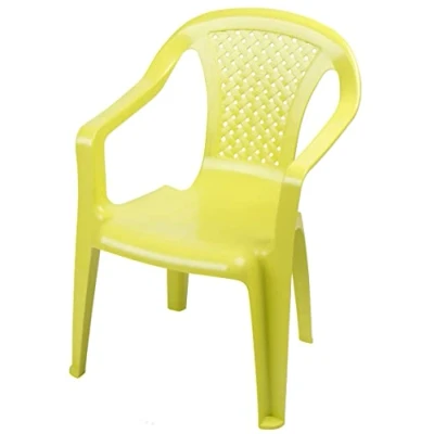 Abbildung von Kinder Gartenstuhl aus Kunststoff Lime grün Robuster Stapelstuhl für Kleinkinder Monoblock Stuhl Kinderstuhl Spielstuhl Sitz Möbel stapelbar Außen