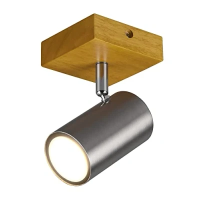 Abbildung von Trio Leuchten Spotleuchte Marley 812400107, Metall Nickel matt, Holz, exklusiv 1x GU10, Flex Connect