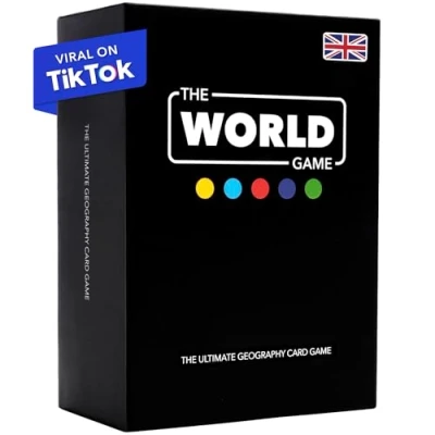 Abbildung von The World Game English Version Geographie Kartenspiel Lernspiel für Kinder, Familie und Erwachsene Welt Brettspiele 2 6 Personen