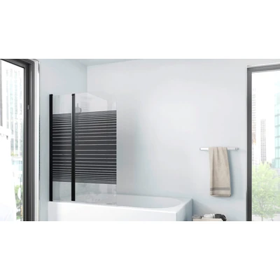Abbildung von Marwell Badewannenfaltwand White Stripes, Einscheibensicherheitsglas, 2 teilig, BxH: 100x140 cm