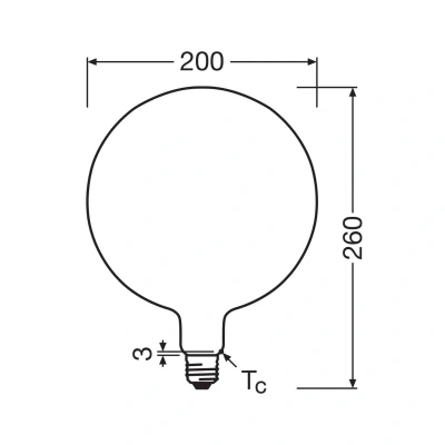 Abbildung von Vintage 1906 Big Globe 200 60 DIM 7.3W 827 Frosted E27