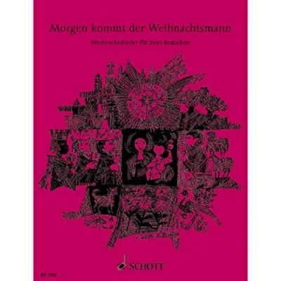 Abbildung von Morgen kommt der Weihnachtsmann: 33 beliebte Weihnachtslieder. 1 2 Violen, Gitarre ad libitum.