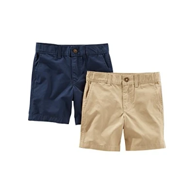 Abbildung von Simple Joys by Carter&#039;s Baby Jungen Flat Front, Pack of 2 Shorts, Helles Khakibraun/Marineblau, 5 Jahre (2er Pack)