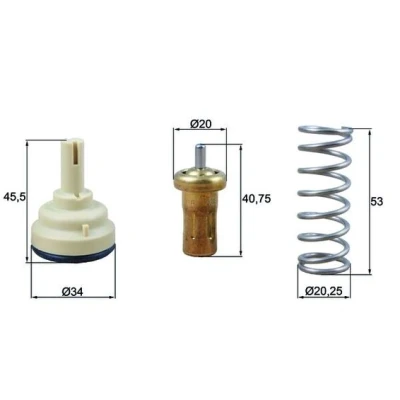 Abbildung von MAHLE ORIGINAL TX 209 80D Kühlwasserthermostat 80 34 mit Dichtung VOLKSWAGEN: Touran I, Passat B7 Variant, CC