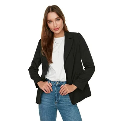 Abbildung von Trendyol Damen Black Button Blazer Jacket , Schwarz, 36 EU