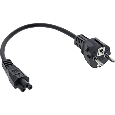 Abbildung von InLine® 16656T Netzkabel für Notebook, 3pol Kupplung, schwarz, 0,3m