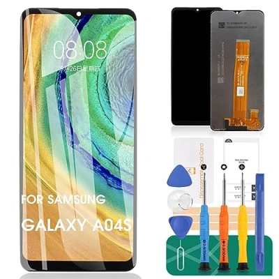 Abbildung von SRJTEK für Samsung Galaxy A04S LCD Bildschirm Ersatz A047 Display SM A047F Touch Digitizer Assembly A047F/DS,SM A047F/DSN Reparaturset (schwarz ohne Rahmen)