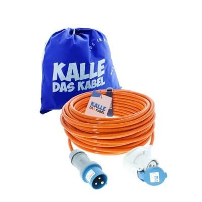 Abbildung von CEE Verlängerung Kalle Blue Signal 2,5mm² Winkel Industrie BAU Boot Womo Camping Vollpur Premium Leitung 30 Meter