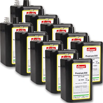Abbildung von 10er Pack 4R25 Nissen Premium 800 6V Hochleistungs Industrial Longlife Blockbatterie 6 Volt Batterie Block neueste kraftmax Version 4R25X