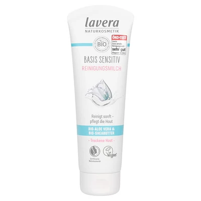 Abbildung von Lavera Reinigungsmilch Basis Sensitiv Bioaloe VERA &amp; Biosheabutter Makeupentferner, Größe: 125 ml, Milchig