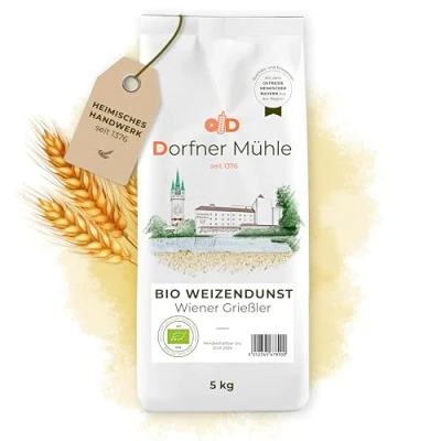 Abbildung von Bio Weizendunst Wiener Grießler, Spätzlemehl ein doppelgriffiges Mehl aus Bayern 100% Weizen biologischem Anbau ohne Zusätze (5kg)