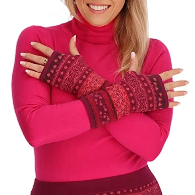 Abbildung von Kunst und Magie Damen Armstulpen Stulpen Handwärmer Handschuhe Pulswärmer extrafeiner Jacquard Stoff