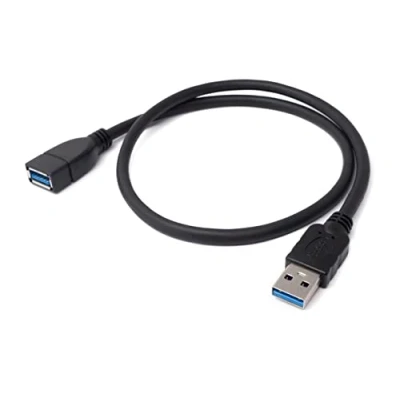 Abbildung von System S USB 3.0 Typ A (male) auf (female) Kabel Verlängerungskabel, Schwarz, 50 cm