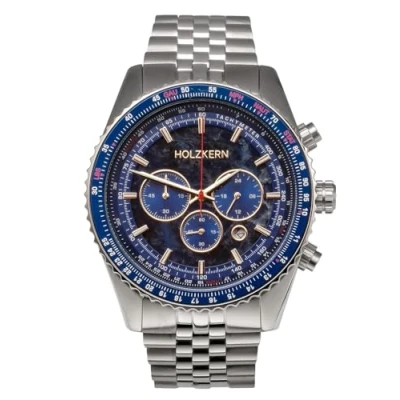 Abbildung von Holzkern Herrenuhr Chronograph Openhorizon Marmor Blau