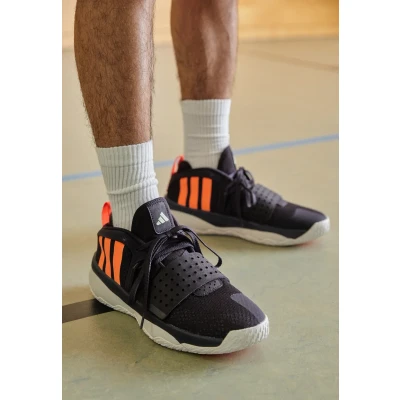Abbildung von adidas Performance DAME 8 Extply Unisex Basketballschuh, Größe: 44, Aurora black/signal orange/dash grey Textil/synthetik