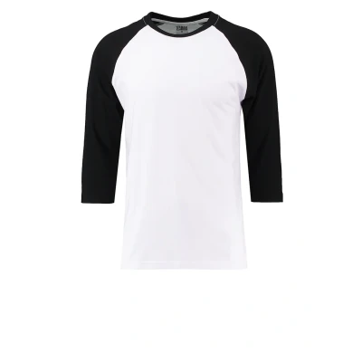 Abbildung von Urban Classics Contrast 3/4 Sleeve Raglan Langarmshirt, Herren, Größe: XXL, White/black