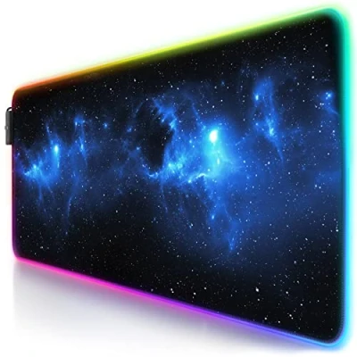 Abbildung von TITANWOLF RGB Gaming Mauspad LED Schreibtischunterlage 800x300 mm XXL Mousepad Multi Color 11 Beleuchtungs Modi 7 Farben Plus 4 Effektmodi abwaschbar Stars