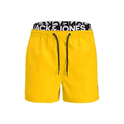 Abbildung von JACK &amp; JONES Herren JPSTARUBA JJSWIMSHORTS AKM DB WB, Minion Yellow, S