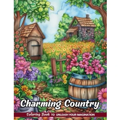 Abbildung von Charming Country: Christmas Coloring Books for Adults with Country Stress Relief and Relaxation