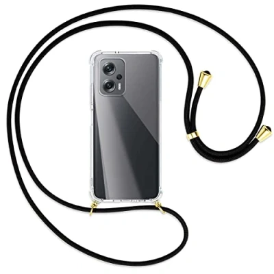 Abbildung von mtb more energy® Handykette kompatibel mit Xiaomi Poco X4 GT schwarz/Gold Smartphone Hülle zum Umhängen Anti Shock Strong TPU Case