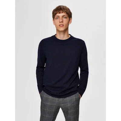 Abbildung von Selected Homme Slhberg CREW NECK Strickpullover, Herren, Größe: Small, Navy blazer/melange
