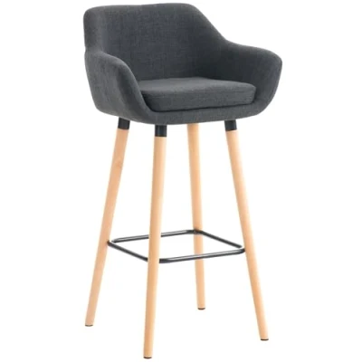 Abbildung von CLP Barhocker Grant I Thekenhocker Mit Stoff Bezug Gestell Aus Buchenholz, Farbe:dunkelgrau
