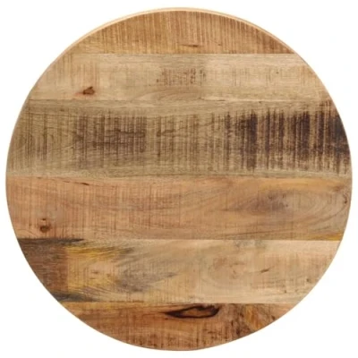 Abbildung von vidaXL Tischplatte, Holzplatte für Tisch Esstisch Couchtisch, Ersatztischplatte Rund, Massivholzplatte, Ø 60x1,5cm Raues Massives Mangoholz