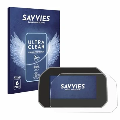 Abbildung von Savvies 6 Stück Schutzfolie für BMW R 1250 GS Adventure Connectivity TFT 6.5&quot; Displayschutz Folie Ultra Transparent