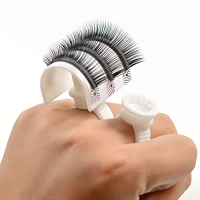 Abbildung von XXL Lashes Brücken Ring für Wimpernverlängerung, U Band Wimpernstreifen, Wimpernhalter mit Klebebecher, förmiger Wimpernring, Wimpernband Haltering, Kleberingbecher Form Palette