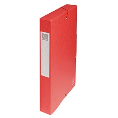 Abbildung von Exacompta 50405E 8er Pack Premium Sammelboxen Aufgebaut mit Gummizug 40 mm breit aus extra starkem Colorspan Karton Rückenschild für DIN A4 Archivbox Heftbox Dokumentenbox Sammelmappe rot