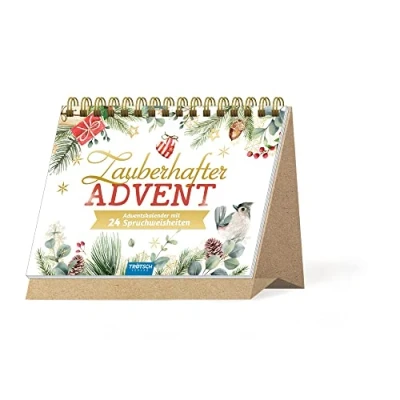 Abbildung von Trötsch Adventskalender zum Aufstellen Zauberhafter Advent mit 24 Spruchweisheiten: Aufstelladventskalender (Winterwald Motive)