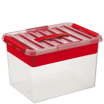 Abbildung von SUNWARE Q Line Multi Box 22 Liter 400 x 300 260mm transparent/rot