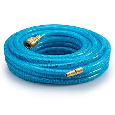 Abbildung von Deuba Druckluftgeräte Set, Druckluftschlauch 10m PVC Schnellkupplung 15 bar 1/4&quot; Anschluss Ø