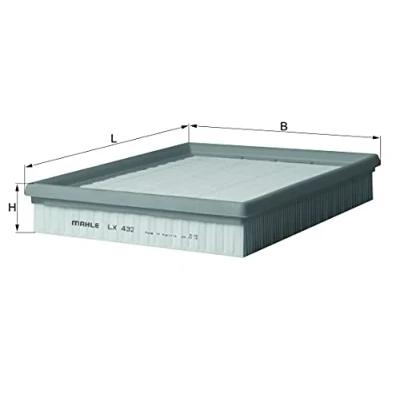 Abbildung von MAHLE ORIGINAL LX 432 Luftfilter 41,9 213 253,0 Filtereinsatz OPEL: Omega A Limousine, Caravan