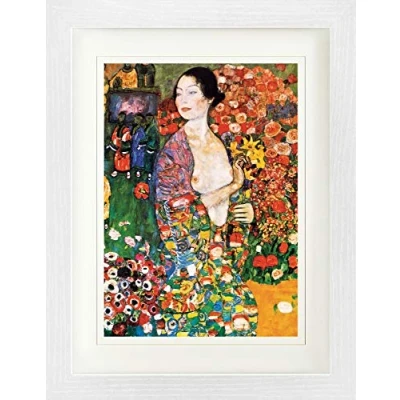 Abbildung von 1art1 Gustav Klimt Poster Die Tänzerin, 1916 Gerahmtes Bild Mit Edlem Passepartout Wand Bilder Im Bilderrahmen 40x30 cm