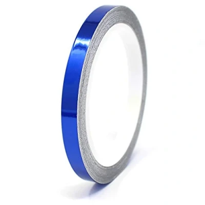 Abbildung von 8,5 Meter Glanz Zierstreifen Auto Motorrad Boot Modellbau Silber Chrom Finest Folia Dekorstreifen Seitenstreifen Klebestreifen (Chrom Blau, 9mm Breite)