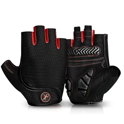 Abbildung von MOREOK Fahrradhandschuhe für Herren Damen Sommer Radsporthandschuhe Halbfinger 5MM SBR Gel rutschfeste/stoßdämpfende Handschuhe Mountainbike, Rennrad &amp; Downhill B S